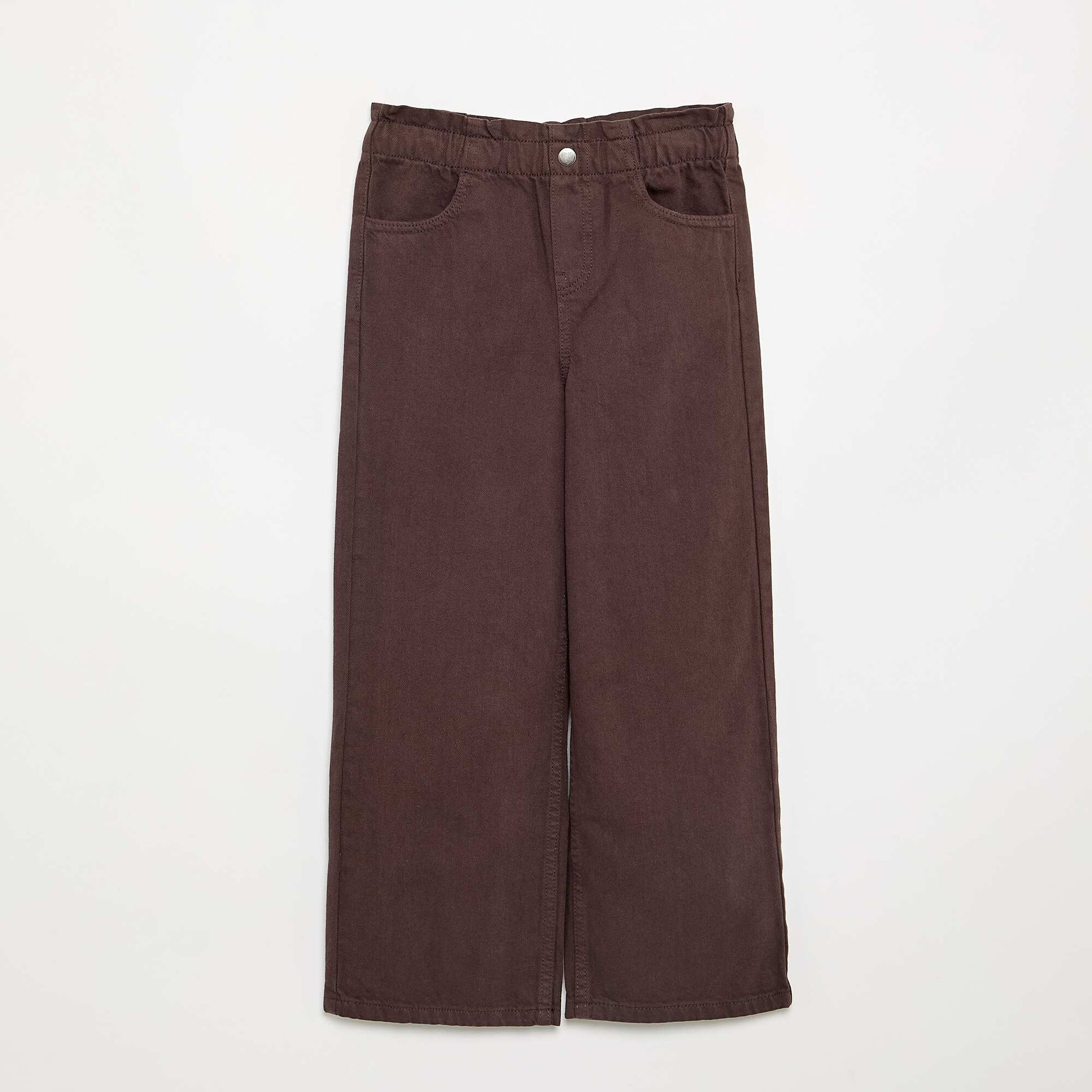 Wide-leg denim pants BROWN