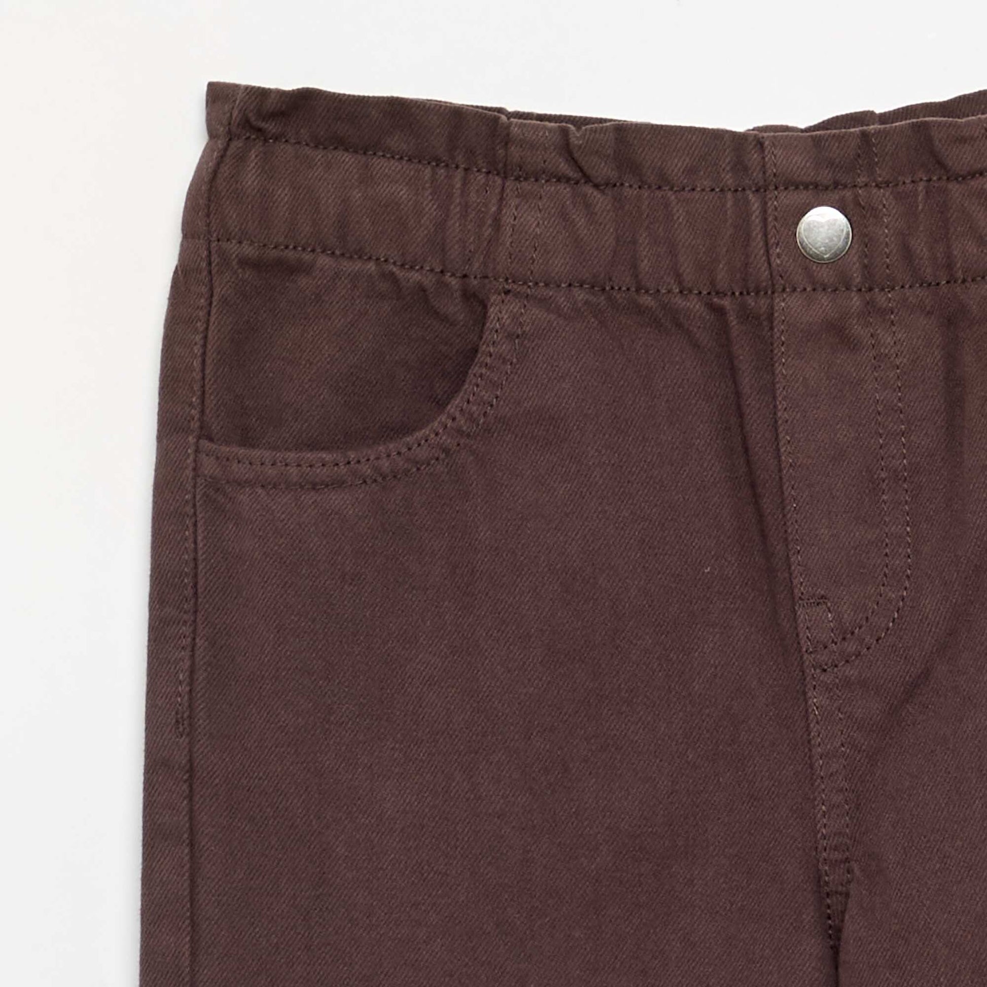 Wide-leg denim pants BROWN