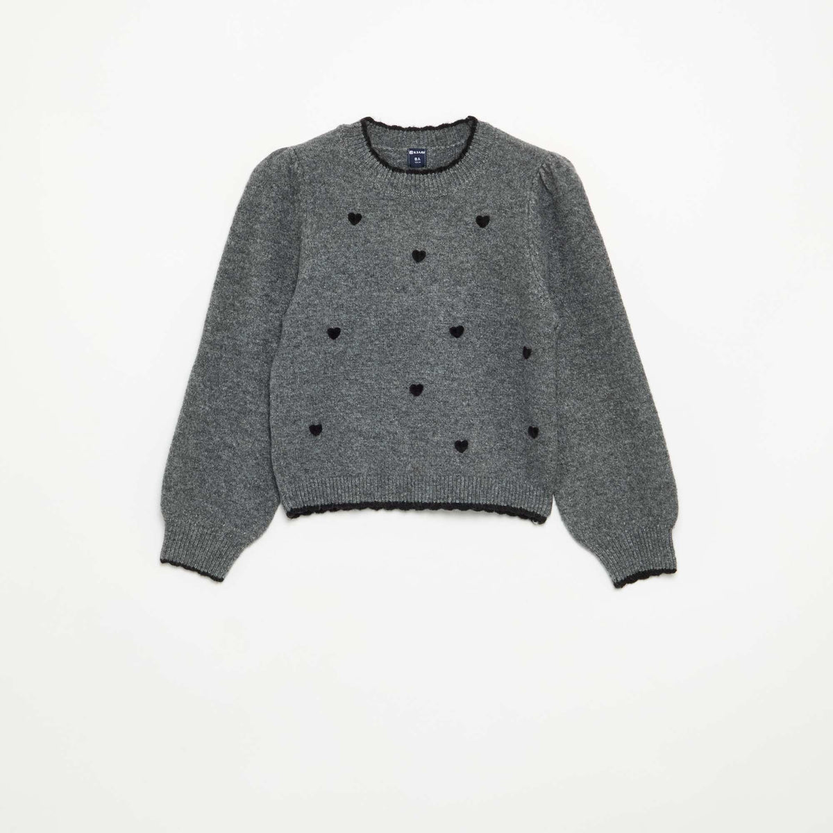 Sweater with \'Hearts\' on the front GREY