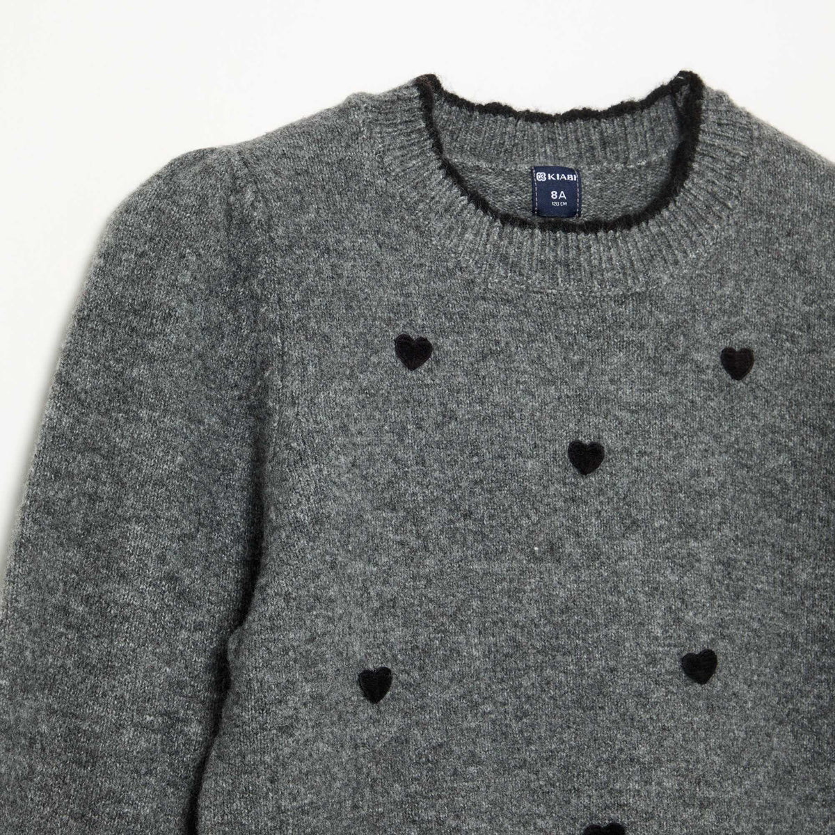 Sweater with \'Hearts\' on the front GREY