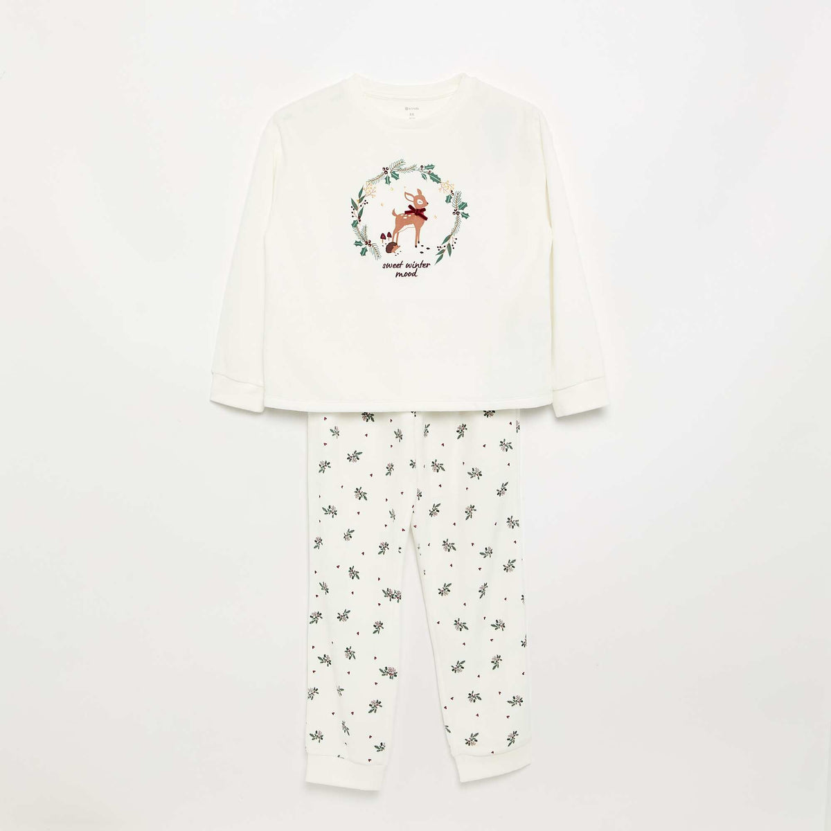 Printed velvet pajamas WHITE