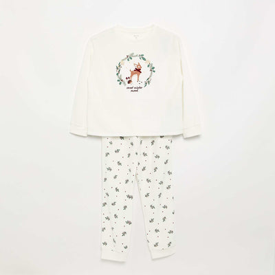 Printed velvet pajamas WHITE
