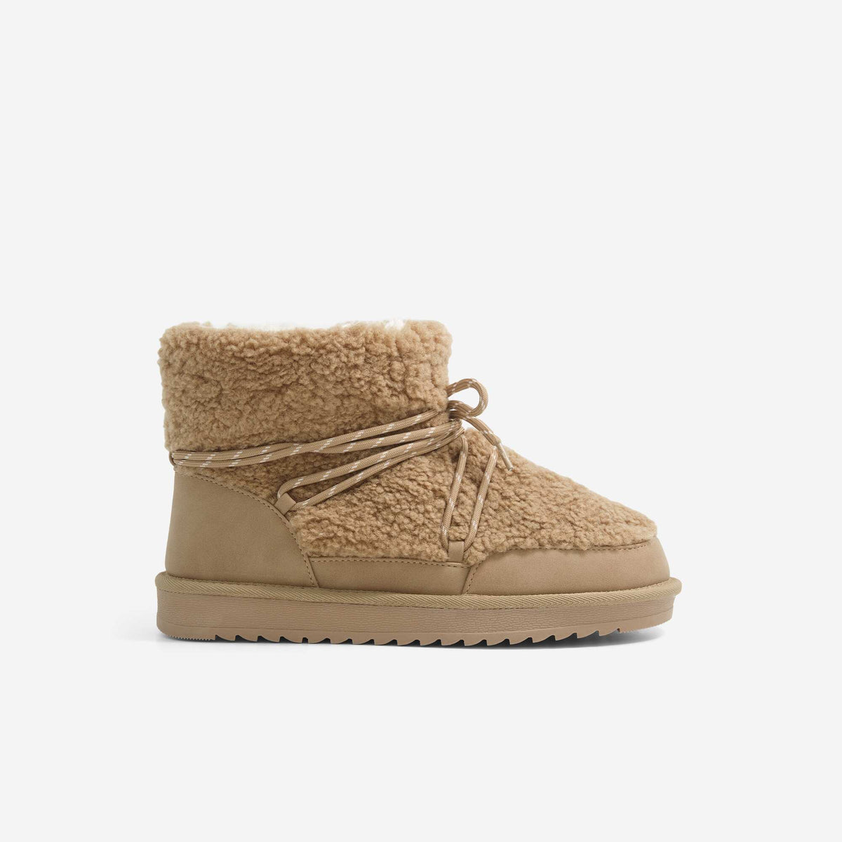 Faux Fur Lined Boots BROWN