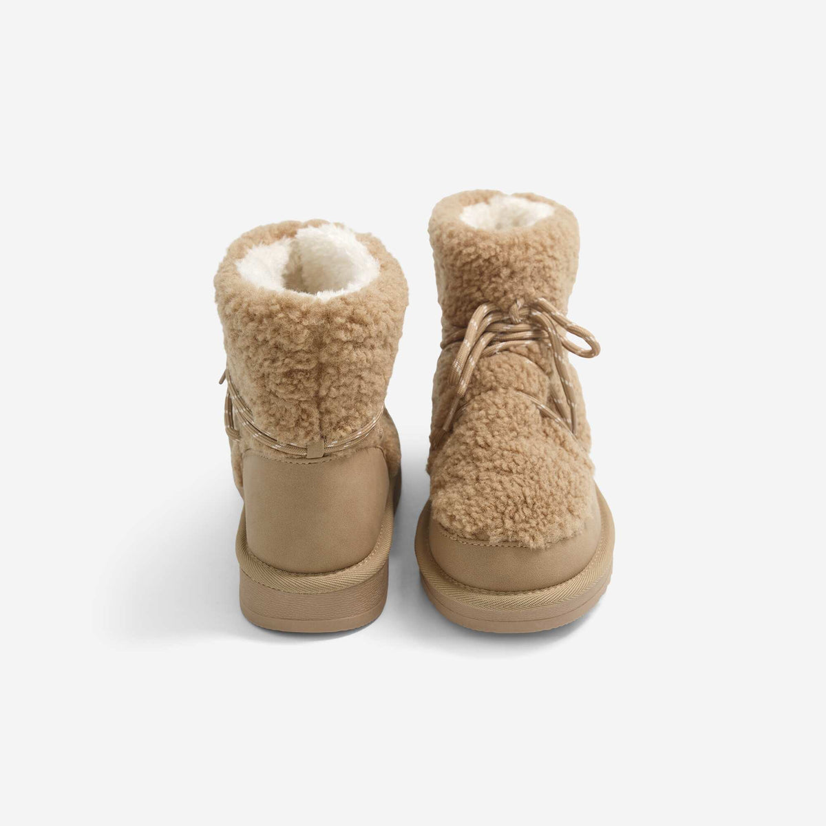 Faux Fur Lined Boots BROWN