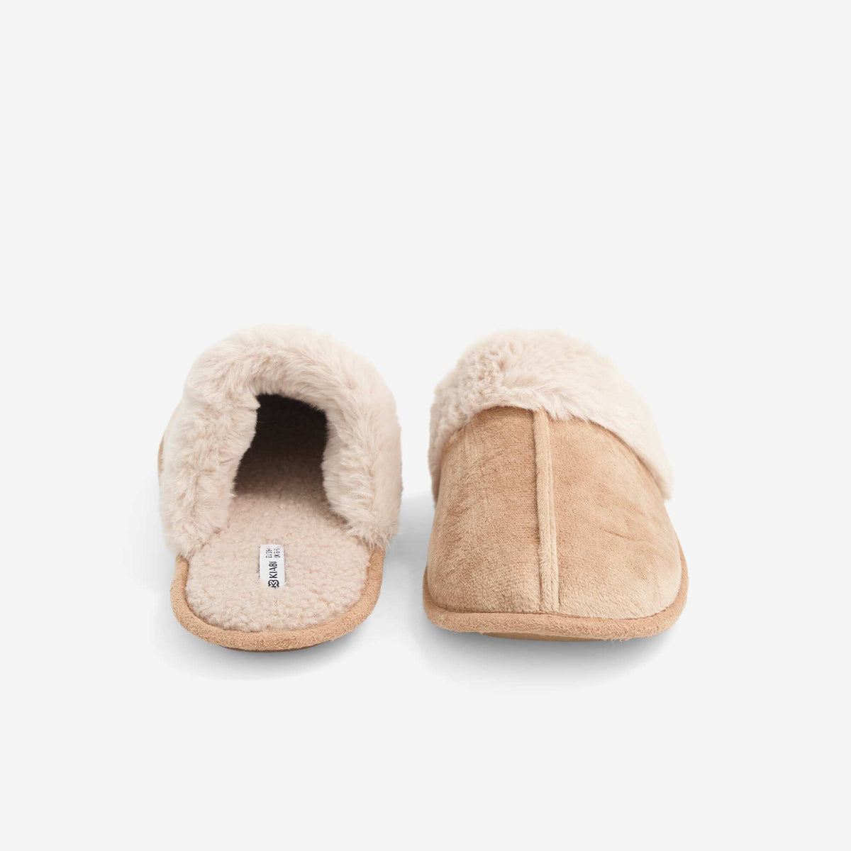 Faux Fur Lined Mules BROWN