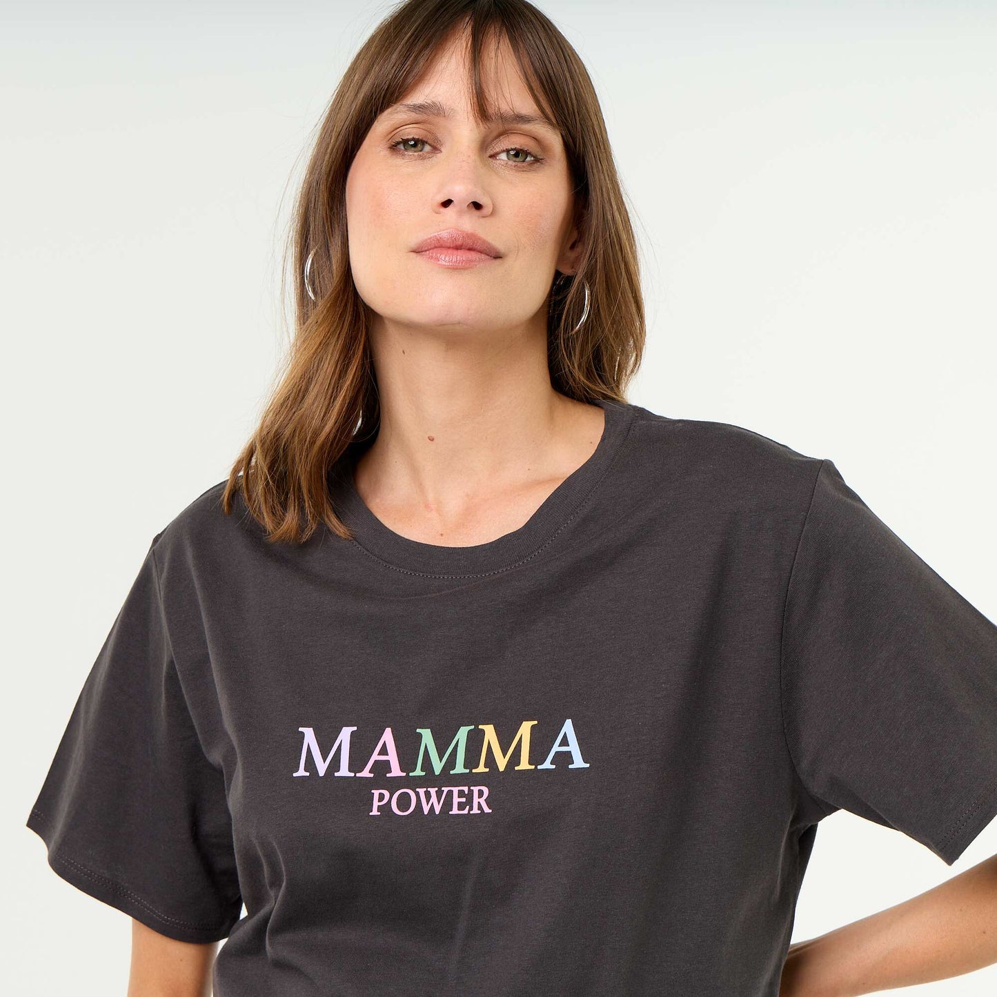 Printed maternity t-shirt GREY