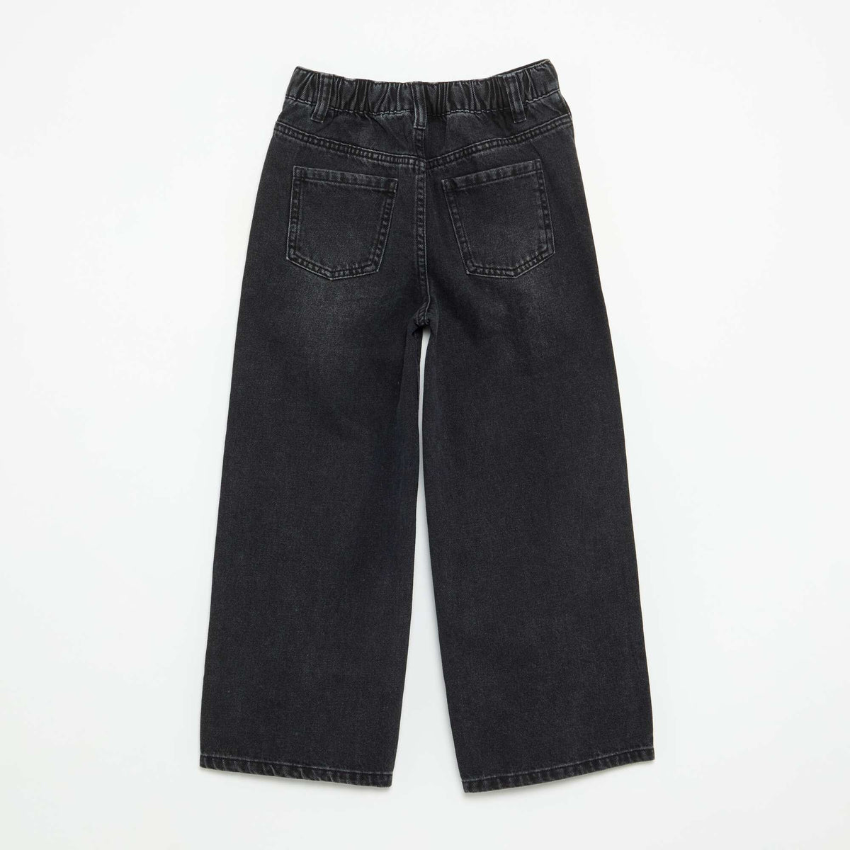 Wide-leg trousers with rhinestones BLACK