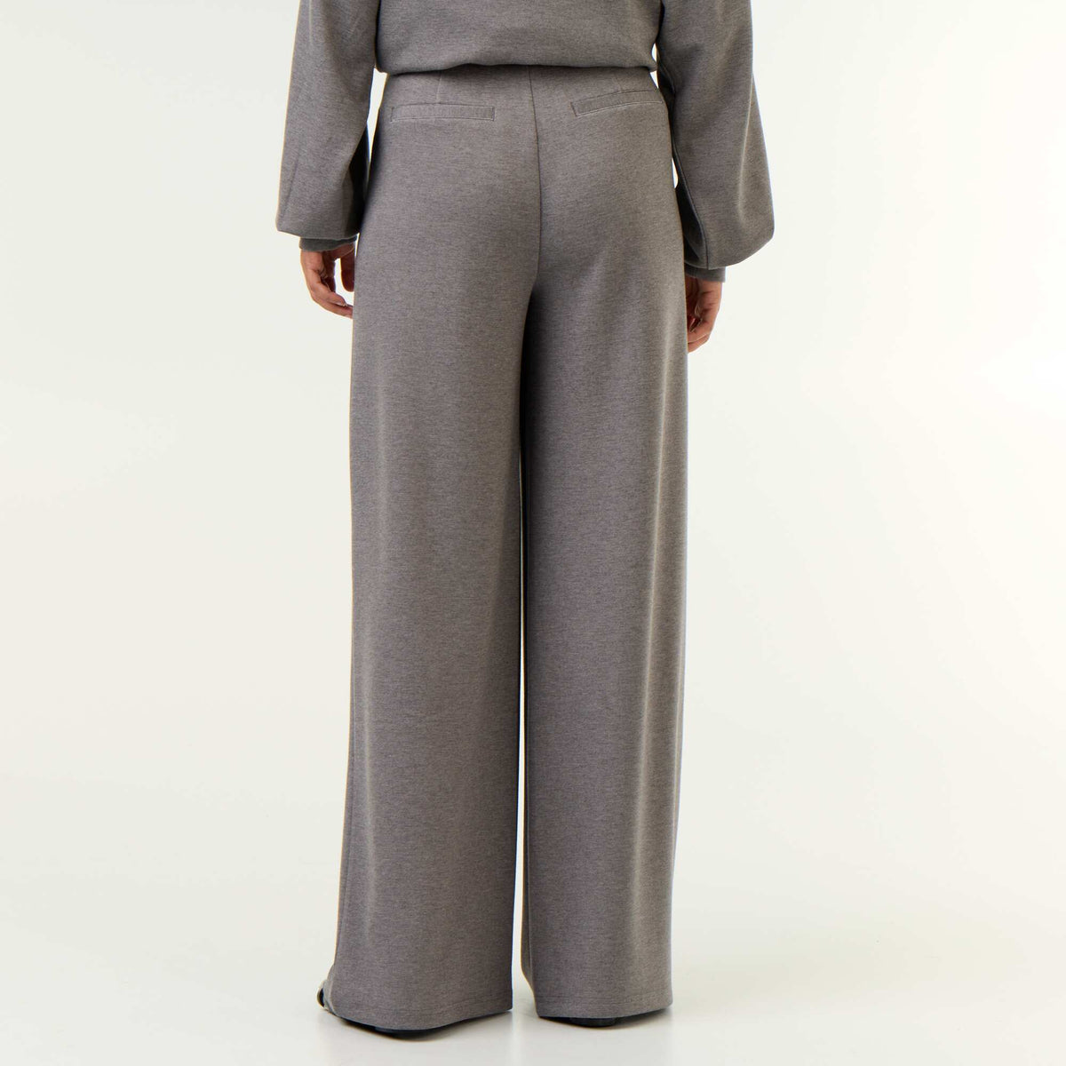 Soft-feel wide-leg trousers GREY