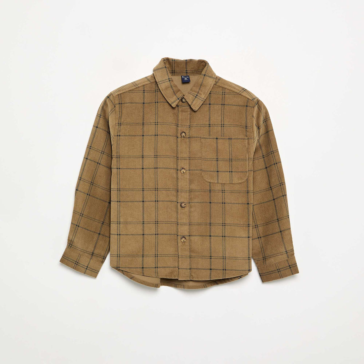 Corduroy checked shirt KHAKI