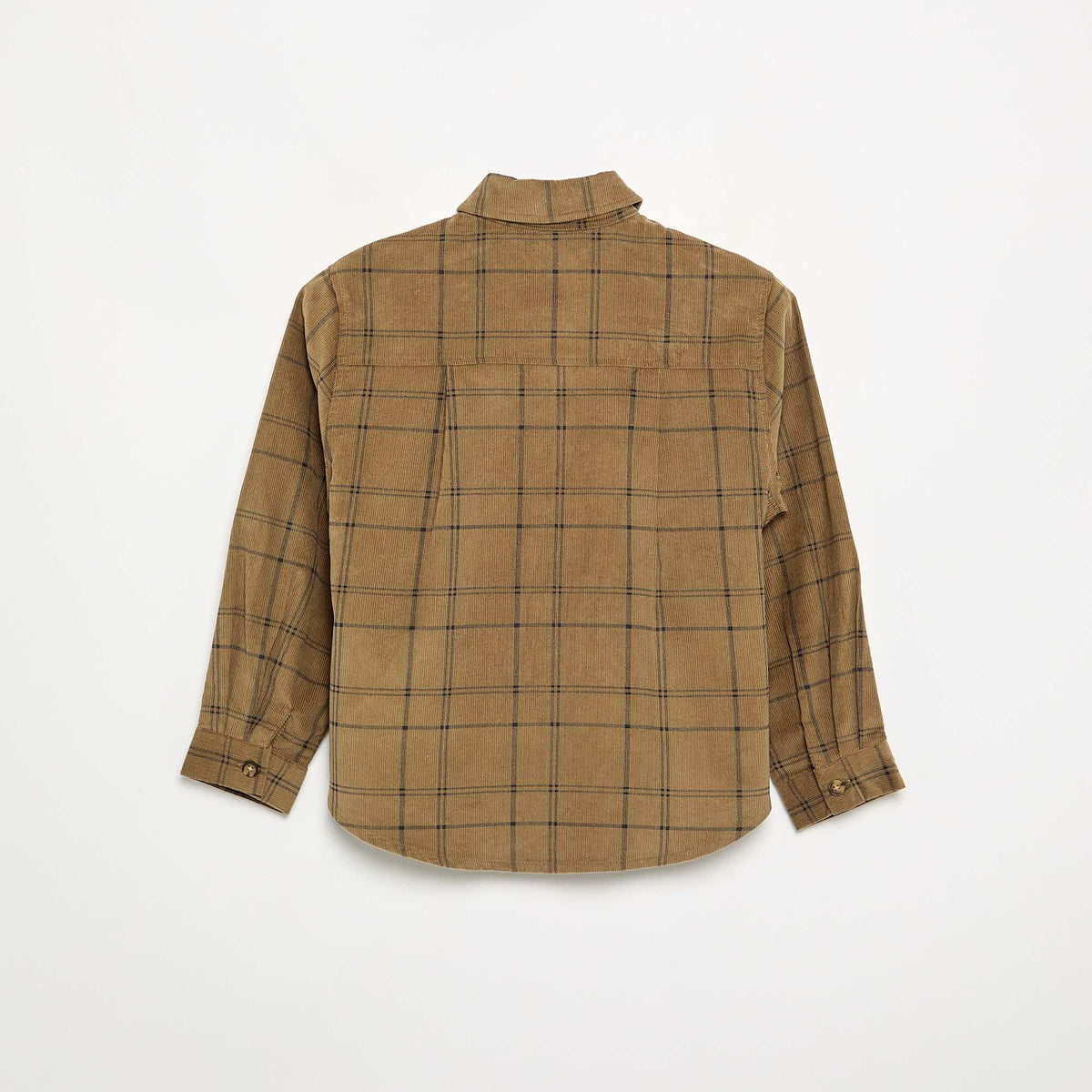 Corduroy checked shirt KHAKI