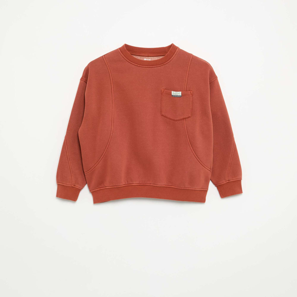 Loose sweatshirt with cut-outs and chest pocket ORANGE