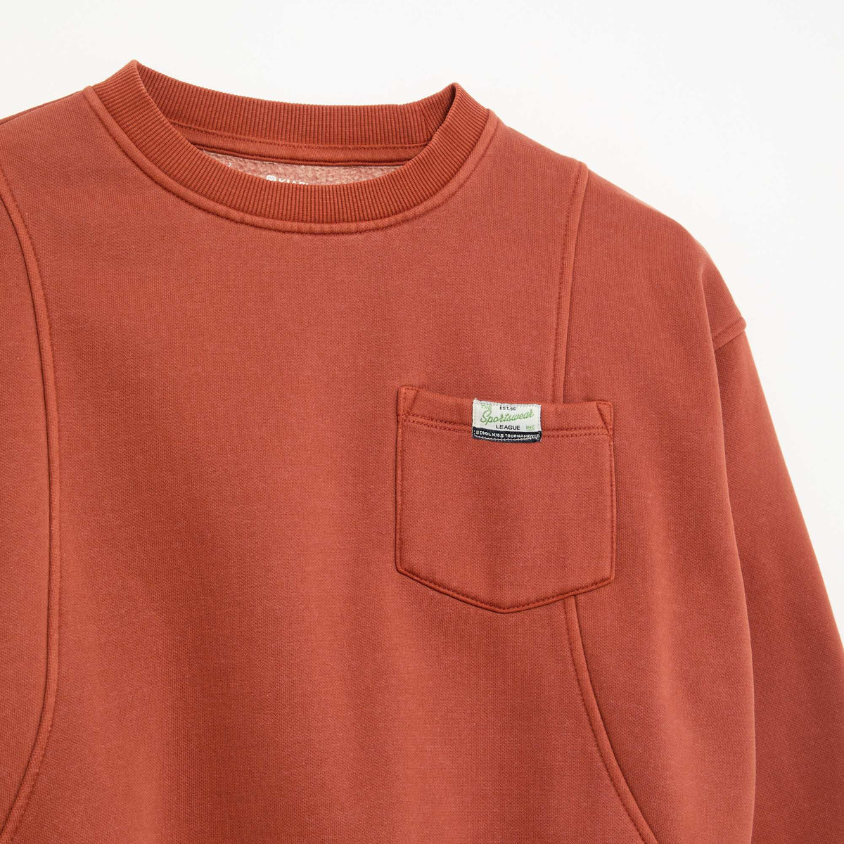 Loose sweatshirt with cut-outs and chest pocket ORANGE