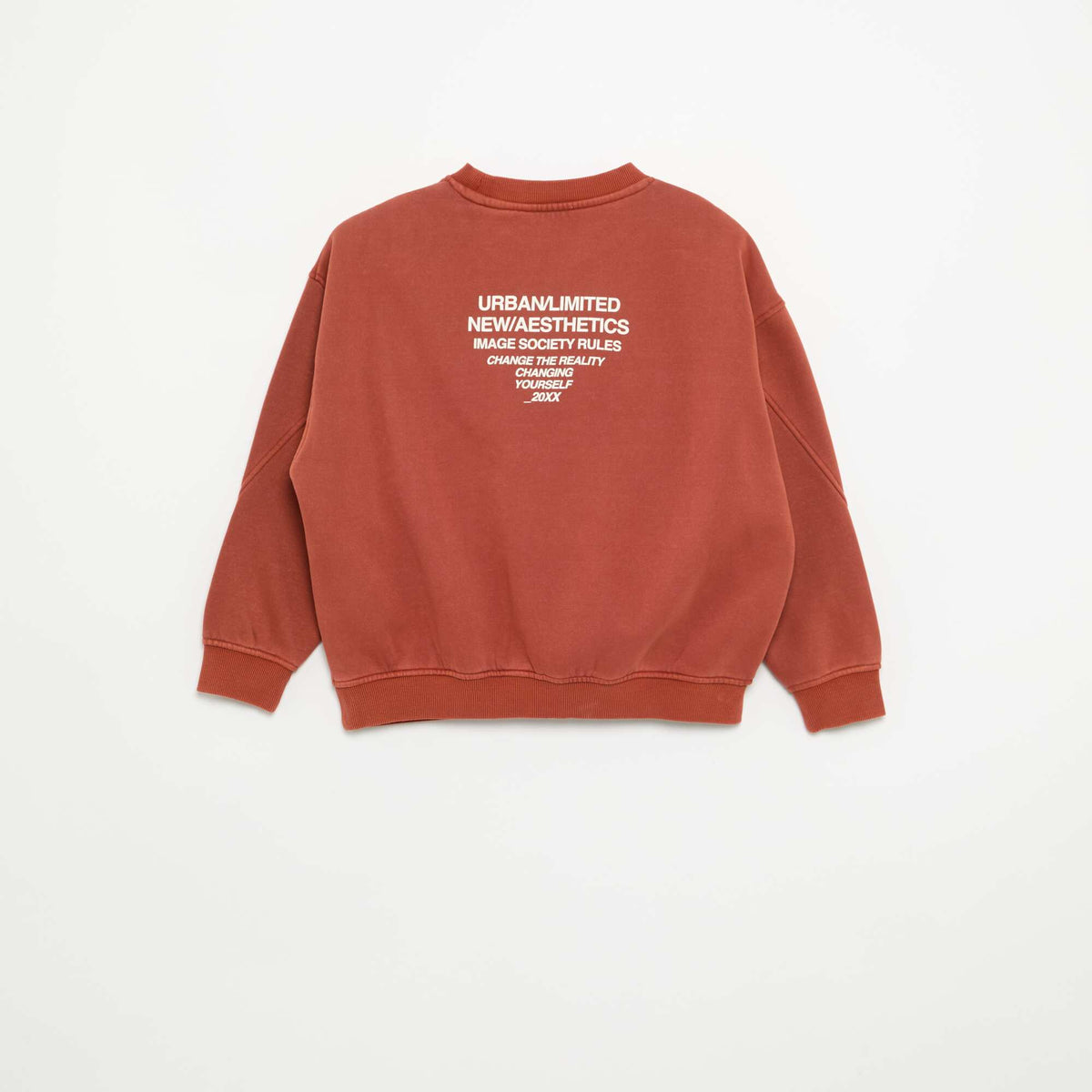 Loose sweatshirt with cut-outs and chest pocket ORANGE