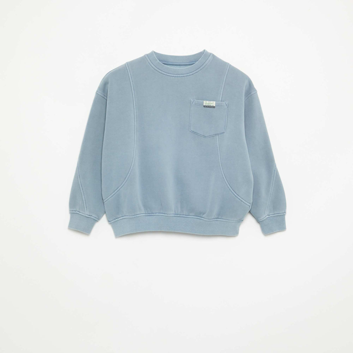 Loose sweatshirt with cut-outs and chest pocket BLUE