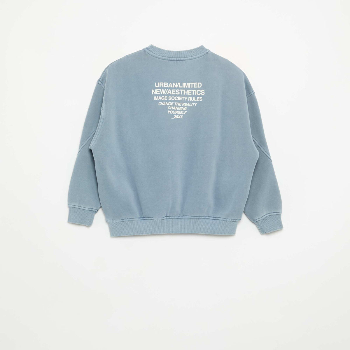 Loose sweatshirt with cut-outs and chest pocket BLUE