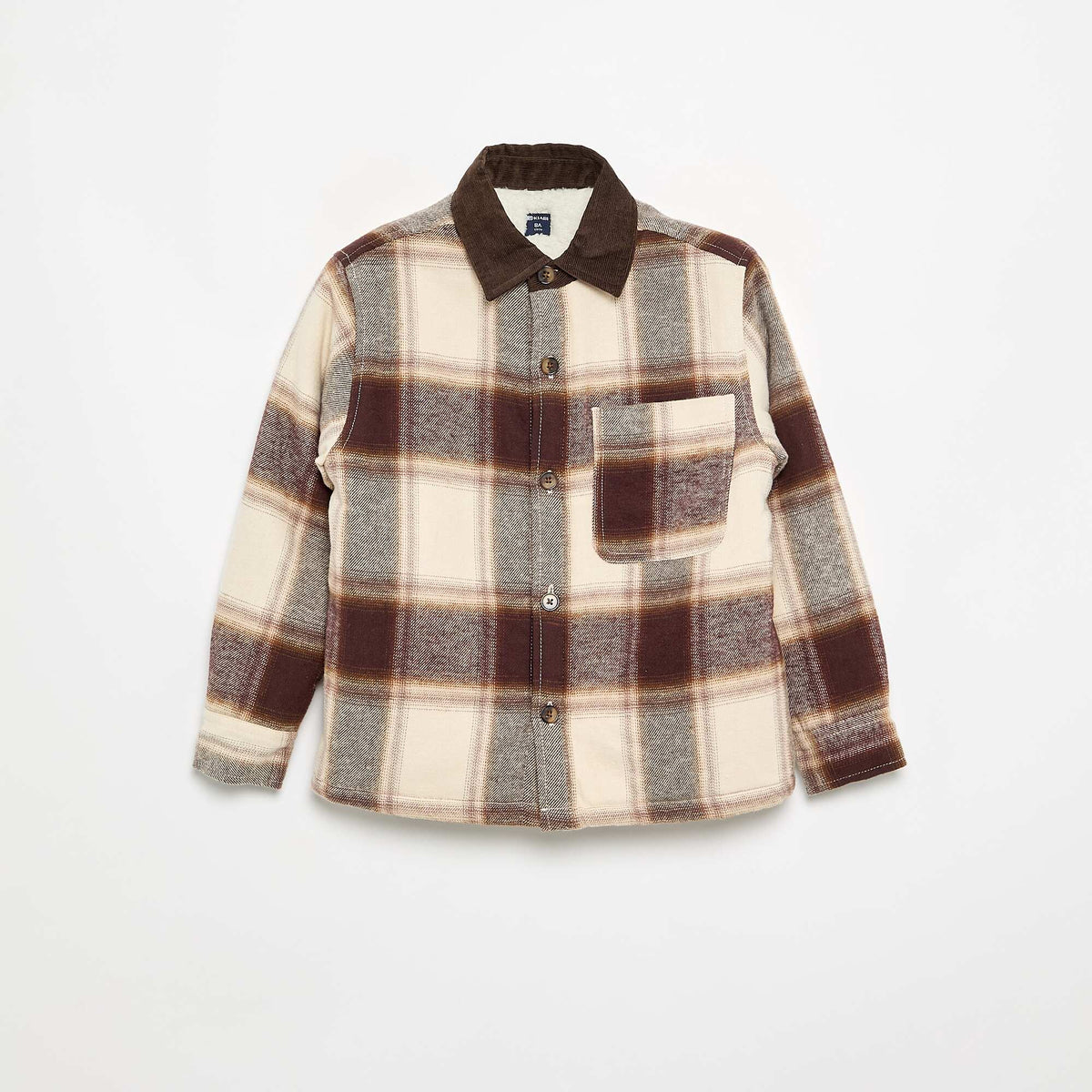 Lined Plaid Shirt BROWN
