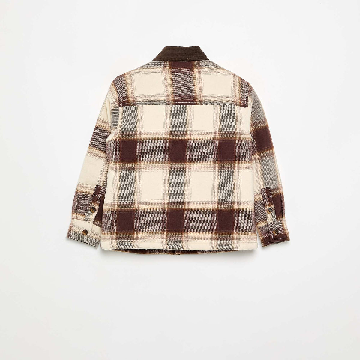 Lined Plaid Shirt BROWN