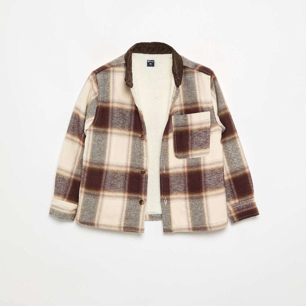 Lined Plaid Shirt BROWN