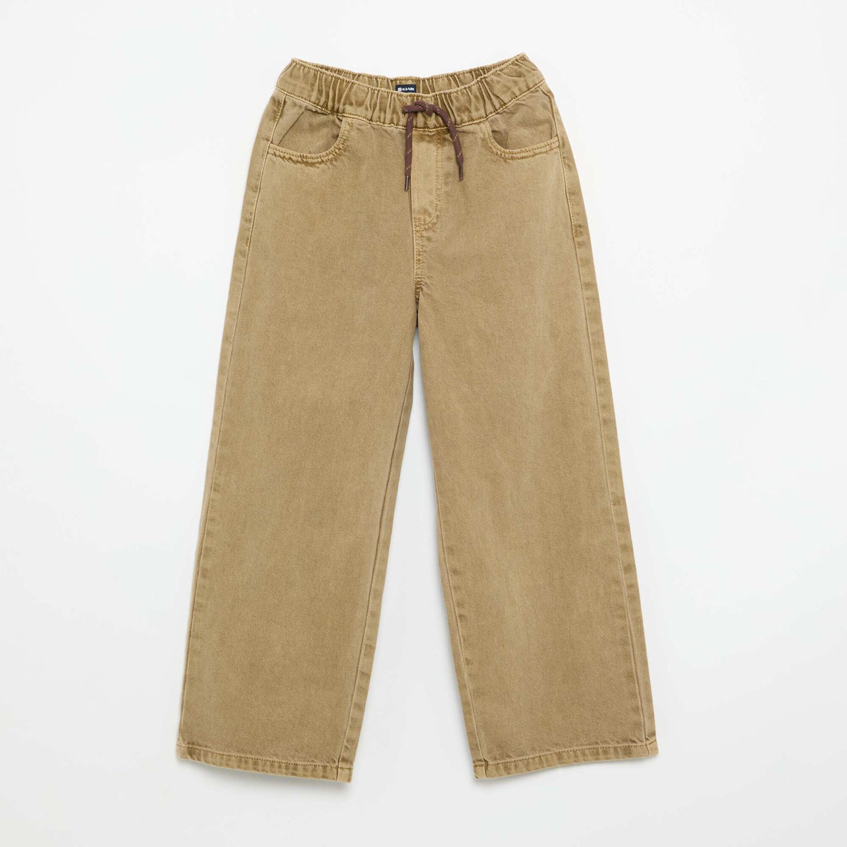 Solid Wide-Leg Trousers BEIGE