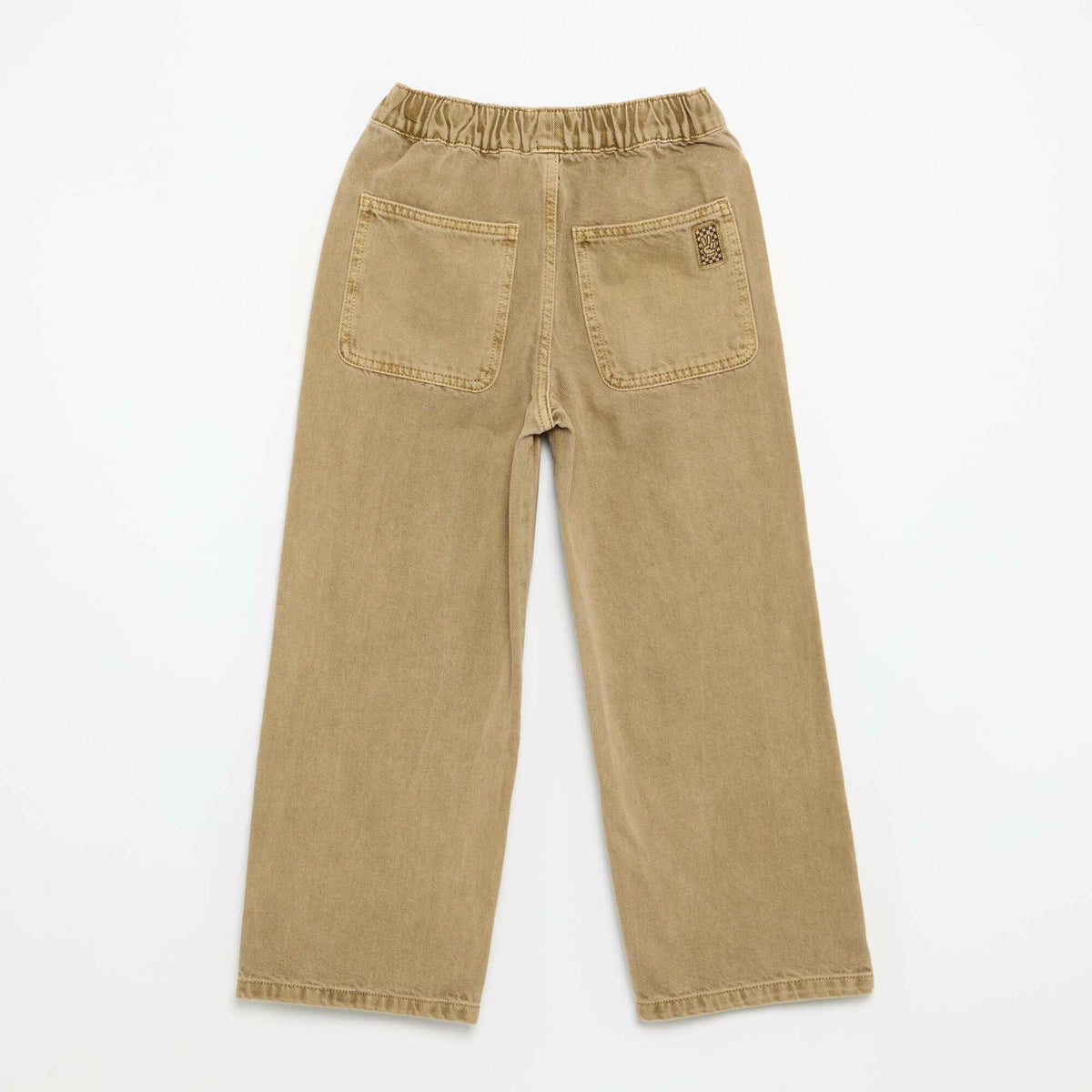Solid Wide-Leg Trousers BEIGE
