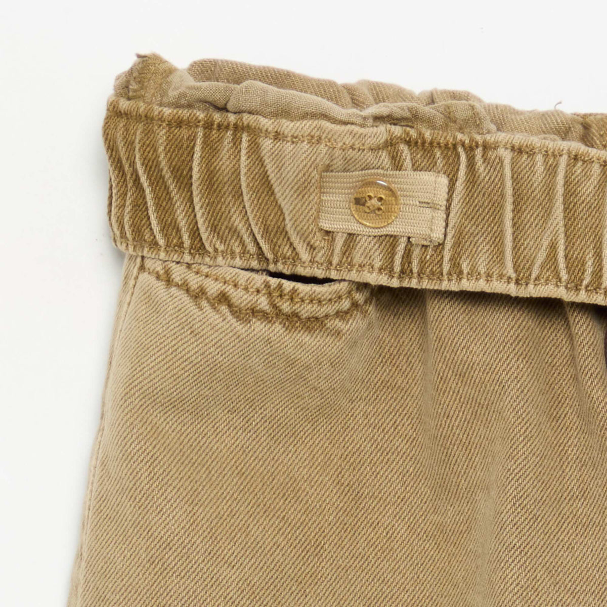 Solid Wide-Leg Trousers BEIGE
