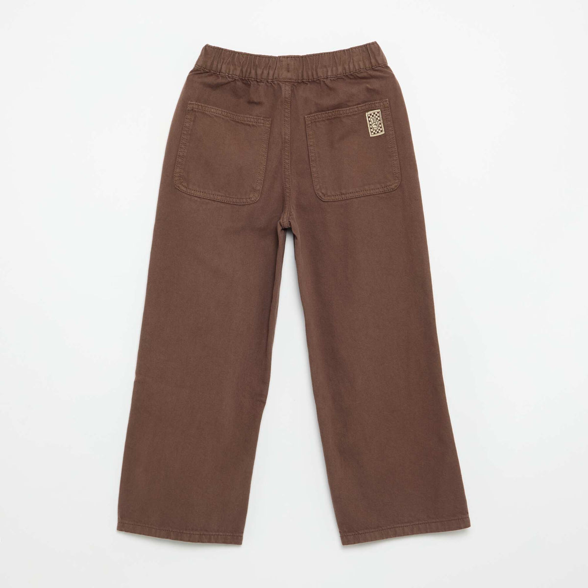 Solid Wide-Leg Trousers BROWN