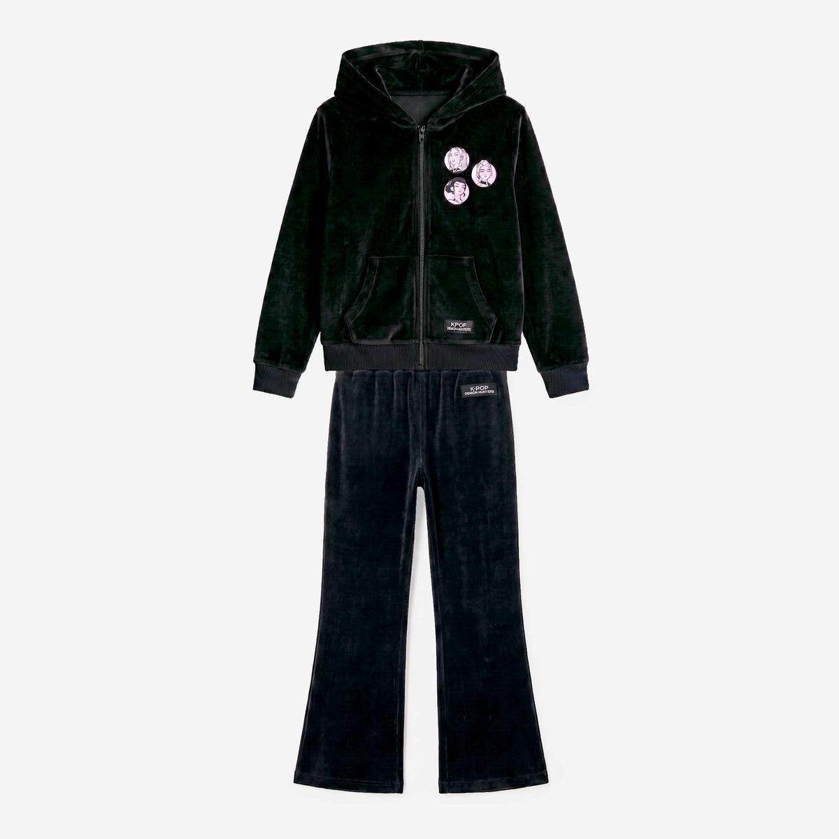 'K-Pop Demon Hunters' 2-Piece Tracksuit Set BLACK