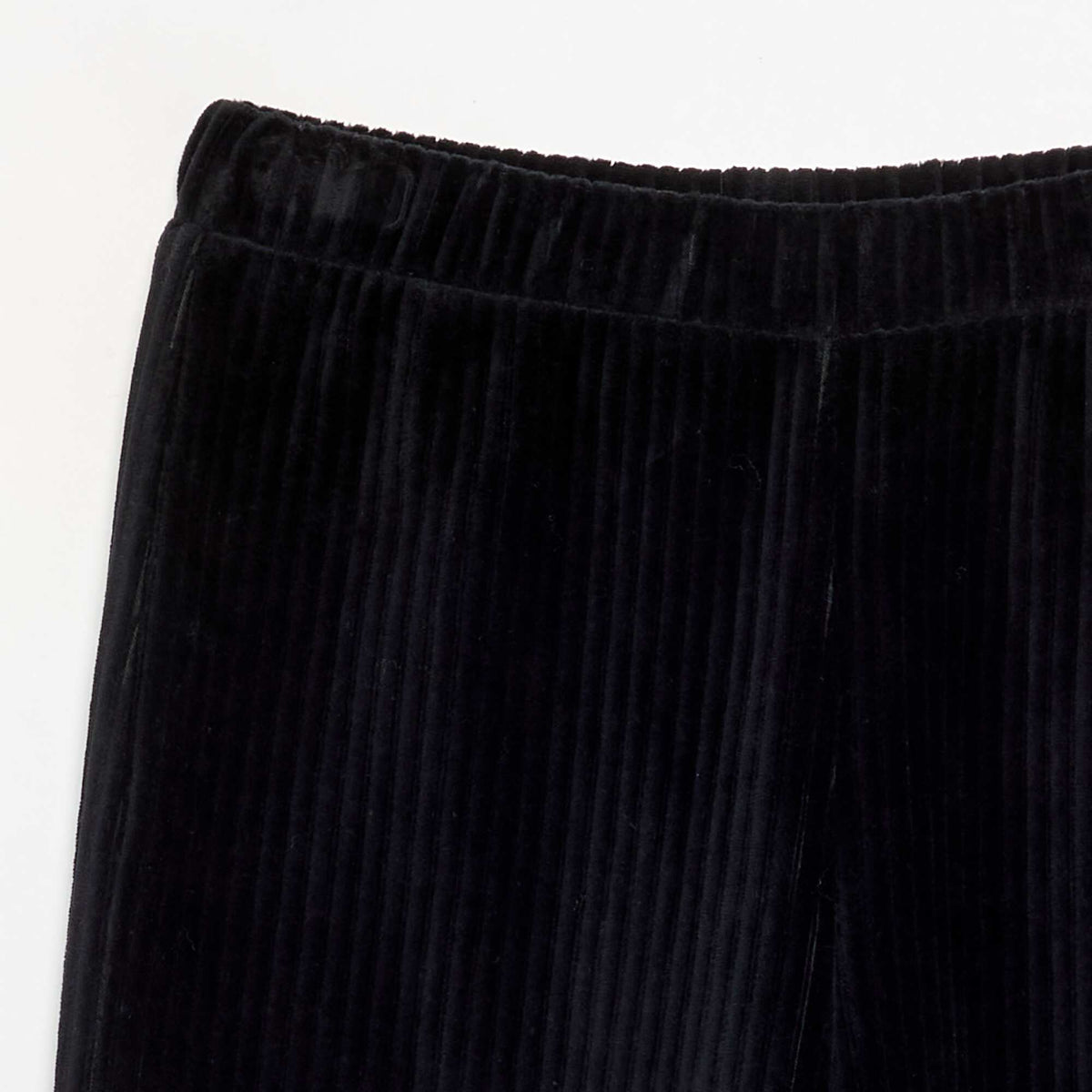 Wide-leg corduroy trousers BLACK