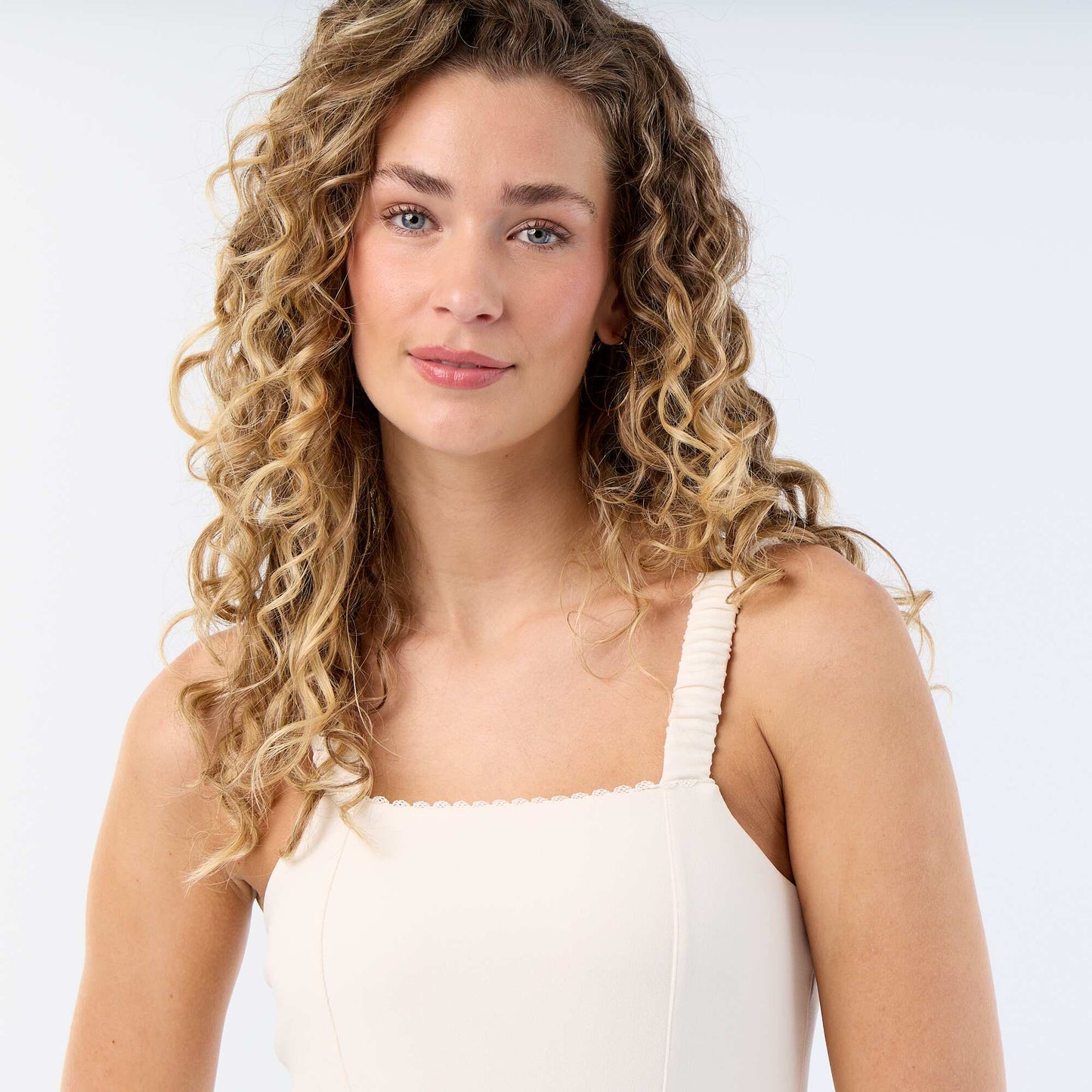 Bodysuit with elasticated straps WHITE