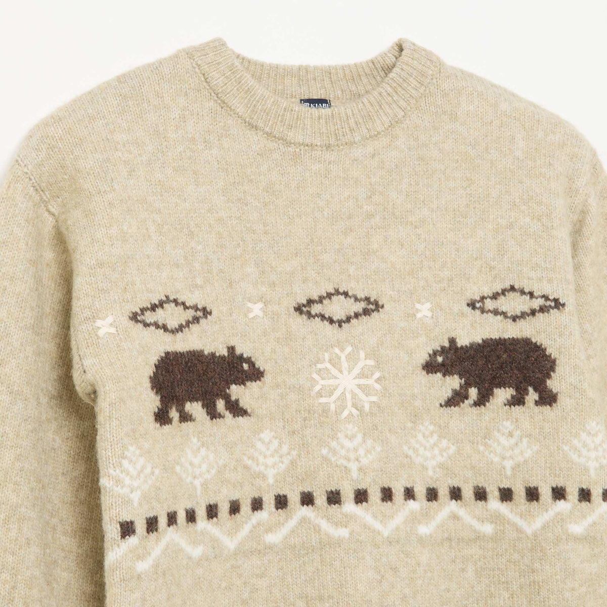 Jacquard knit sweater with 'bear' motifs BEIGE