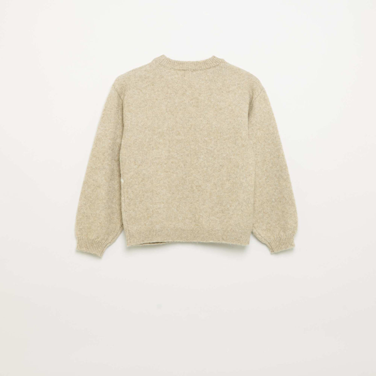 Jacquard knit sweater with 'bear' motifs BEIGE
