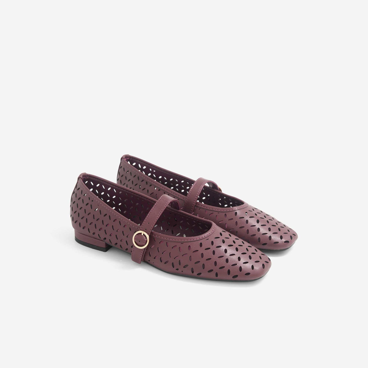 Cut-out ballet flats with buckle PURPLE
