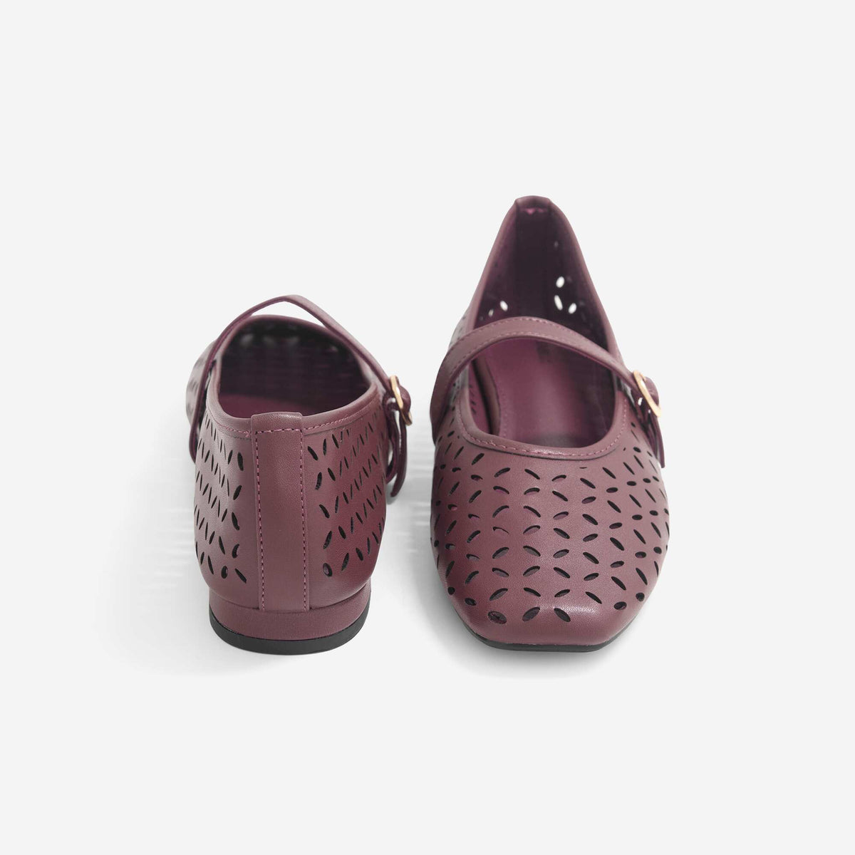 Cut-out ballet flats with buckle PURPLE