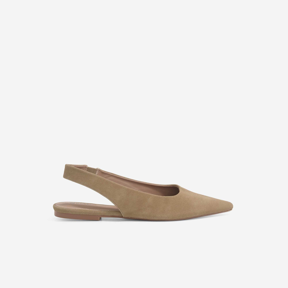 Solid Slingback Ballet Flats BROWN