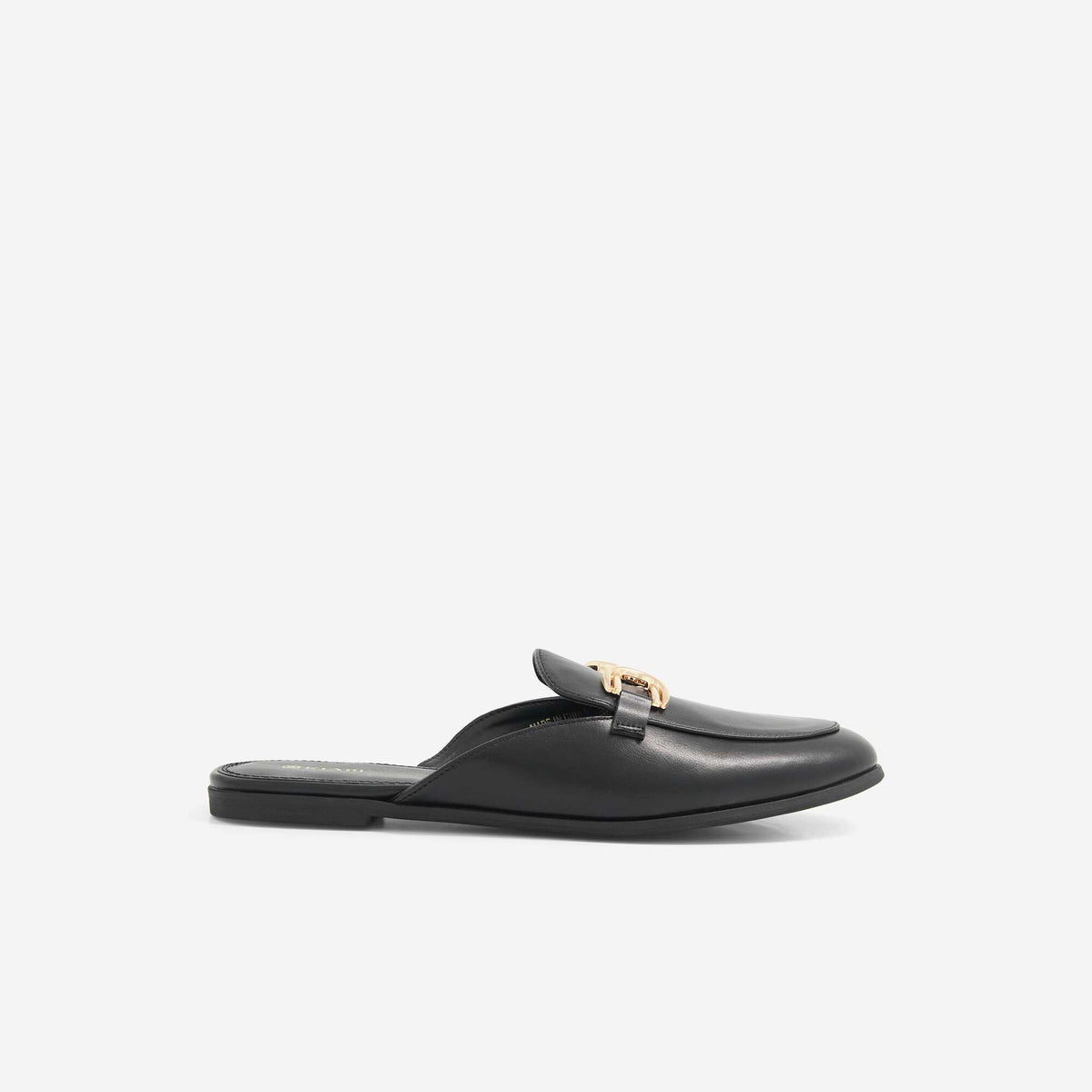 Moccasin-style mule slippers BLACK