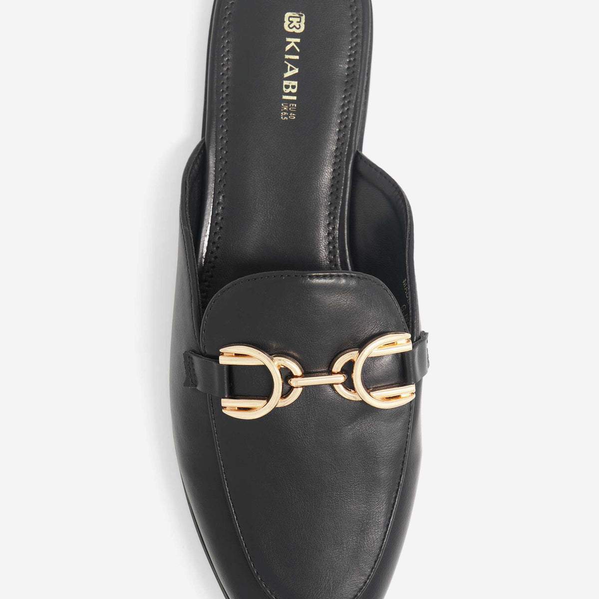 Moccasin-style mule slippers BLACK