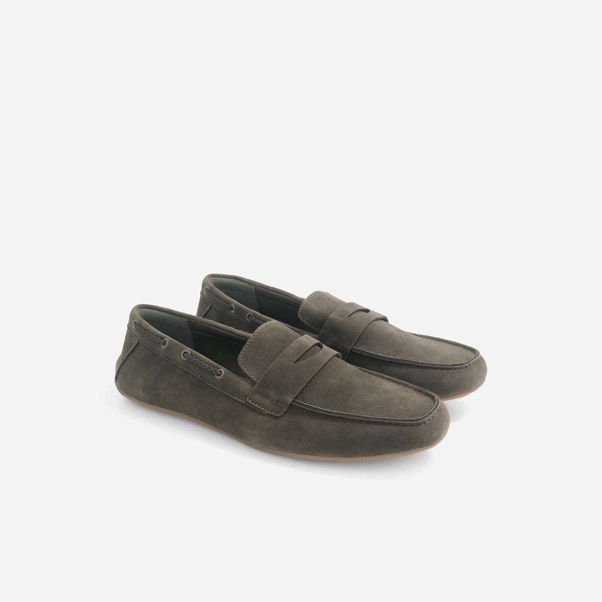 Faux Suede Boat Shoes BROWN
