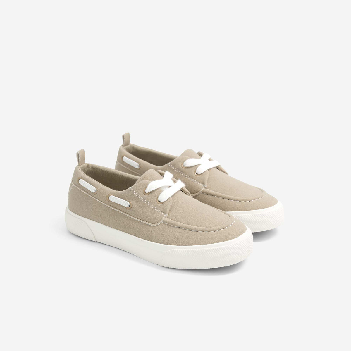 Lace-up boat shoes BEIGE