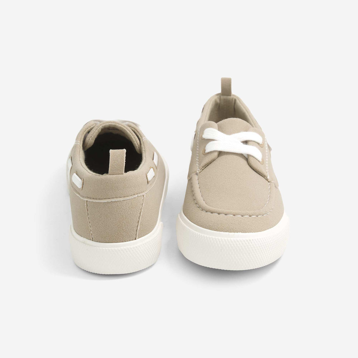 Lace-up boat shoes BEIGE