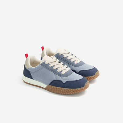 Contrast Low-Top Lace-Up Sneakers BLUE