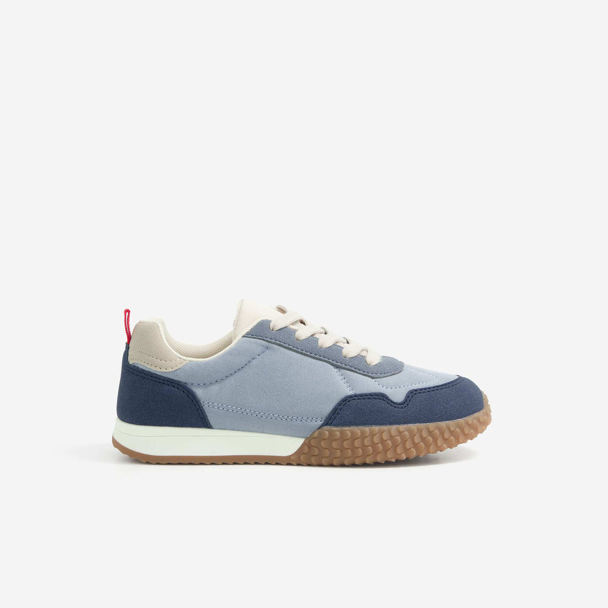 Contrast Low-Top Lace-Up Sneakers BLUE