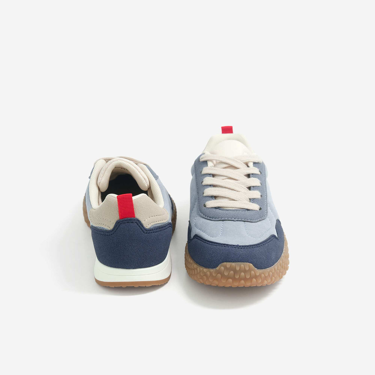 Contrast Low-Top Lace-Up Sneakers BLUE