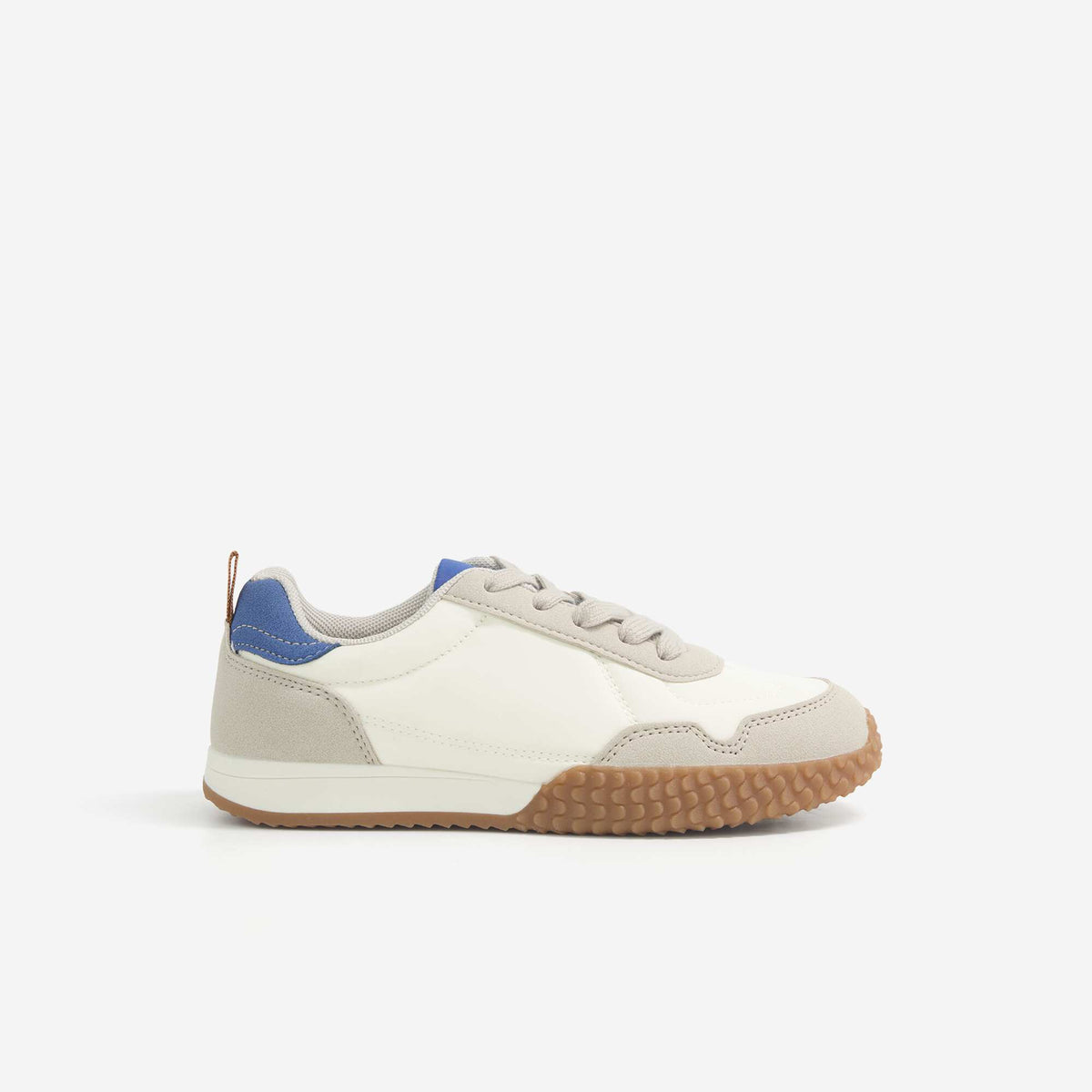 Contrast Low-Top Lace-Up Sneakers BEIGE