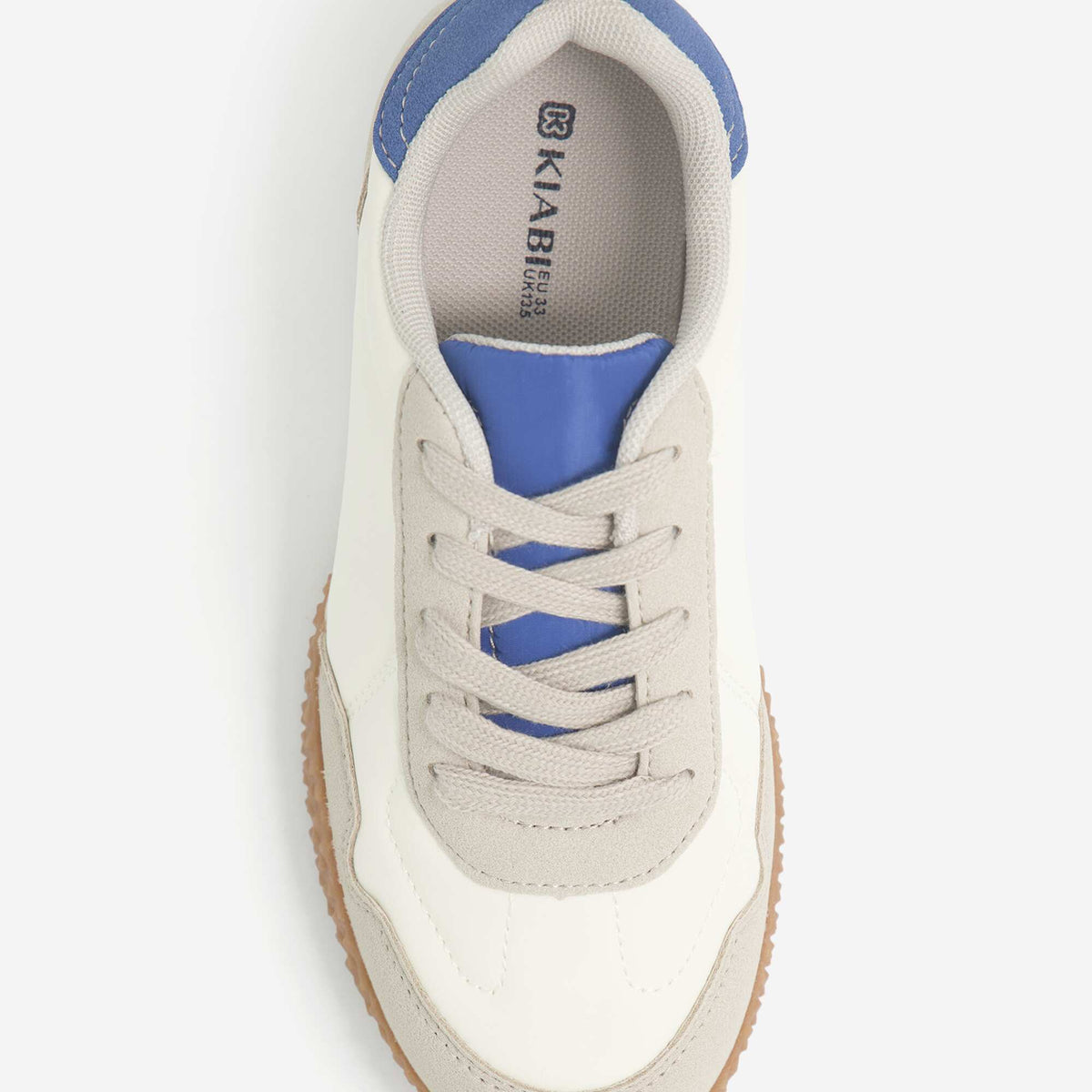 Contrast Low-Top Lace-Up Sneakers BEIGE