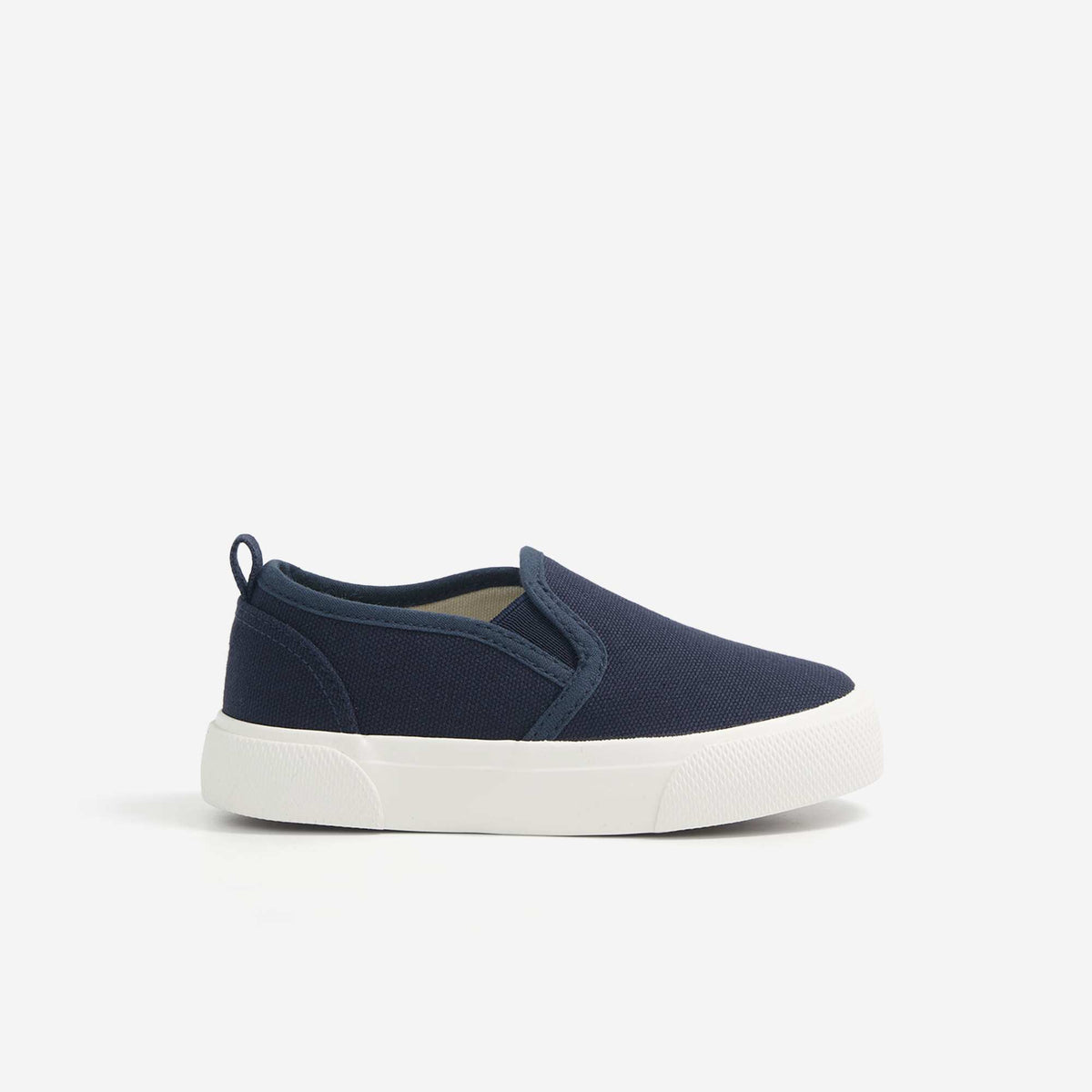Patterned Slip-On Sneakers with Hook-and-Loop Straps BLUE
