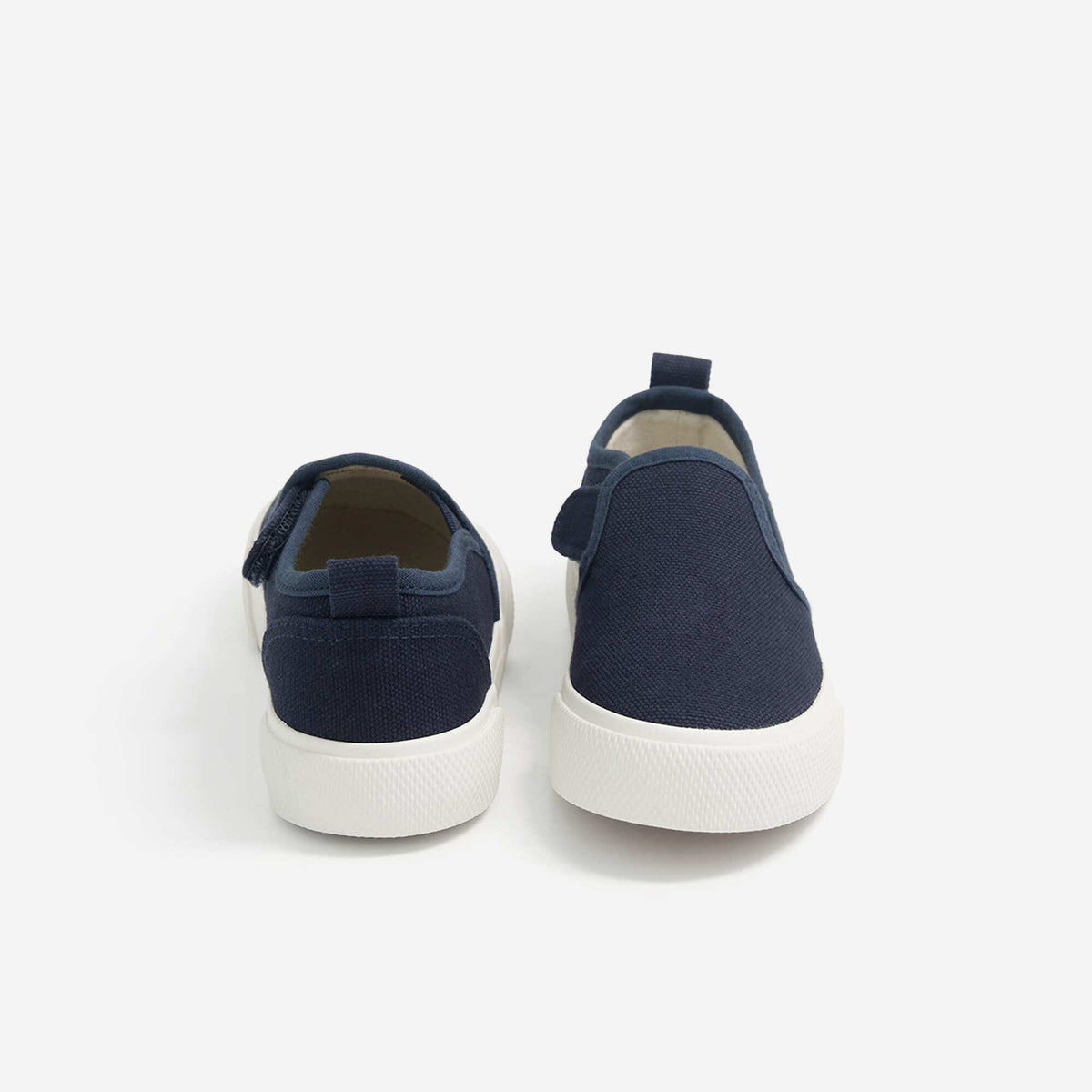 Patterned Slip-On Sneakers with Hook-and-Loop Straps BLUE