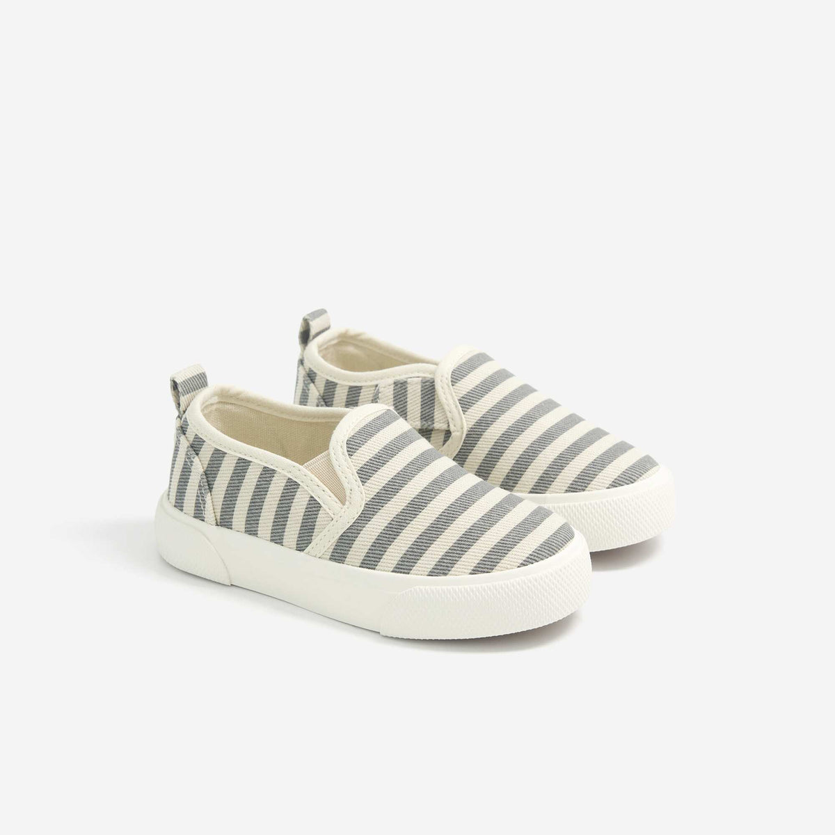 Patterned Slip-On Sneakers with Hook-and-Loop Straps BLUE