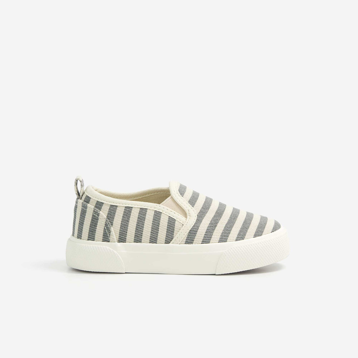 Patterned Slip-On Sneakers with Hook-and-Loop Straps BLUE