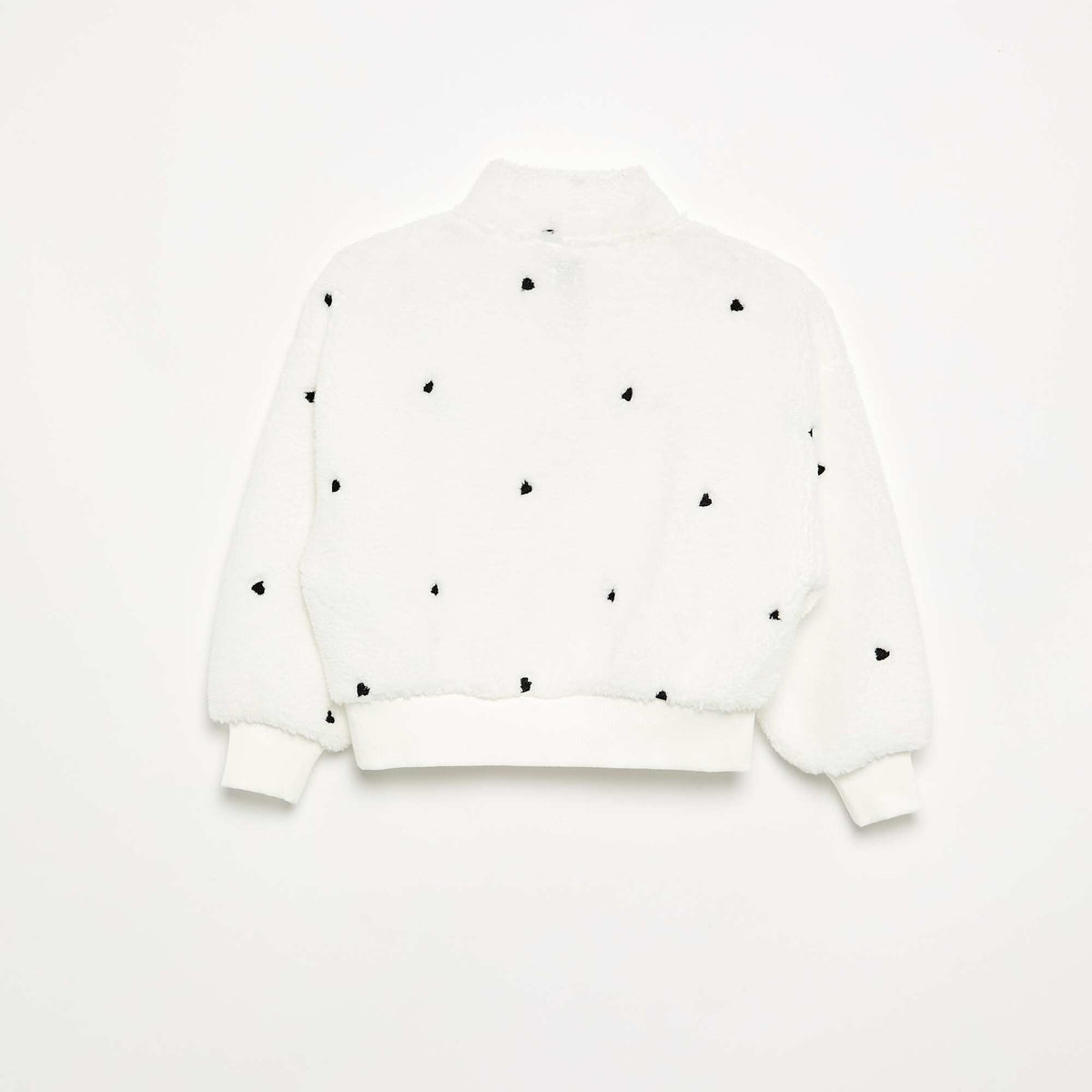 High-Neck Fleece Sweatshirt WHITE