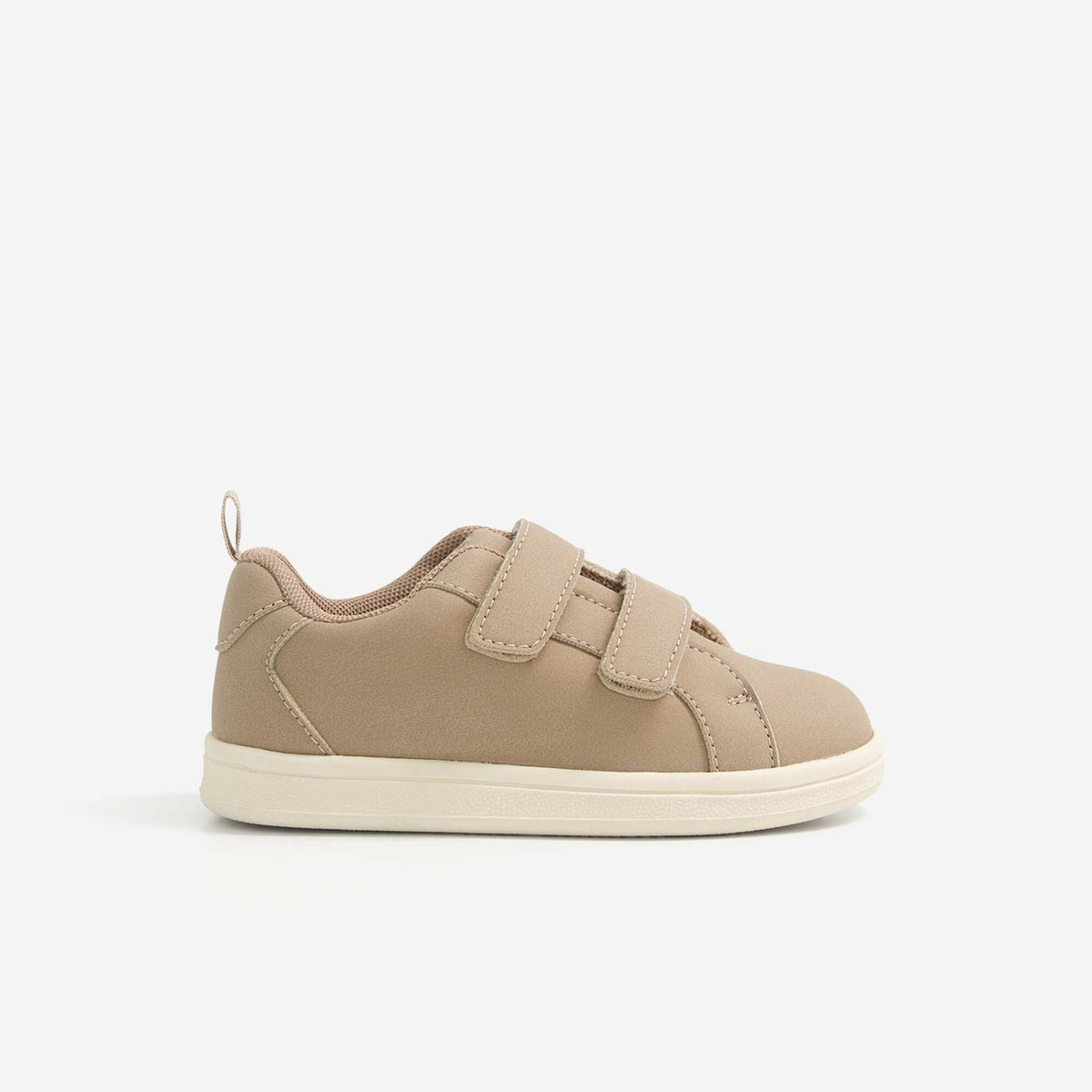 Low-top Sneakers with Hook-and-Loop Straps BEIGE